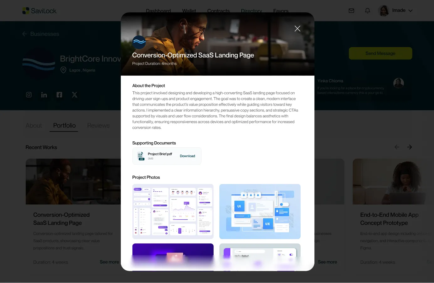 SaviLock portfolio view